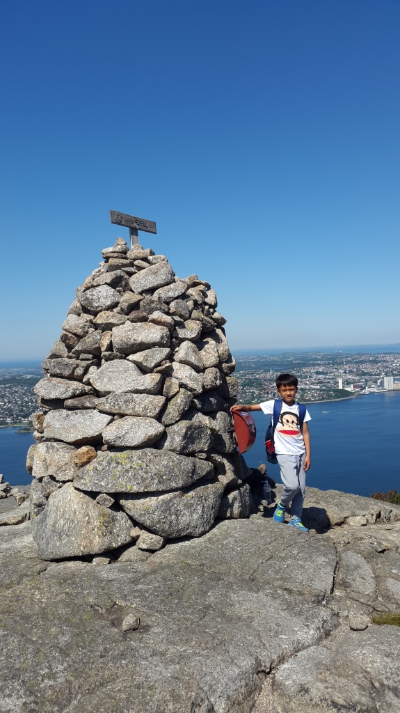 Top of Lifjellet with Stavanger city in the background